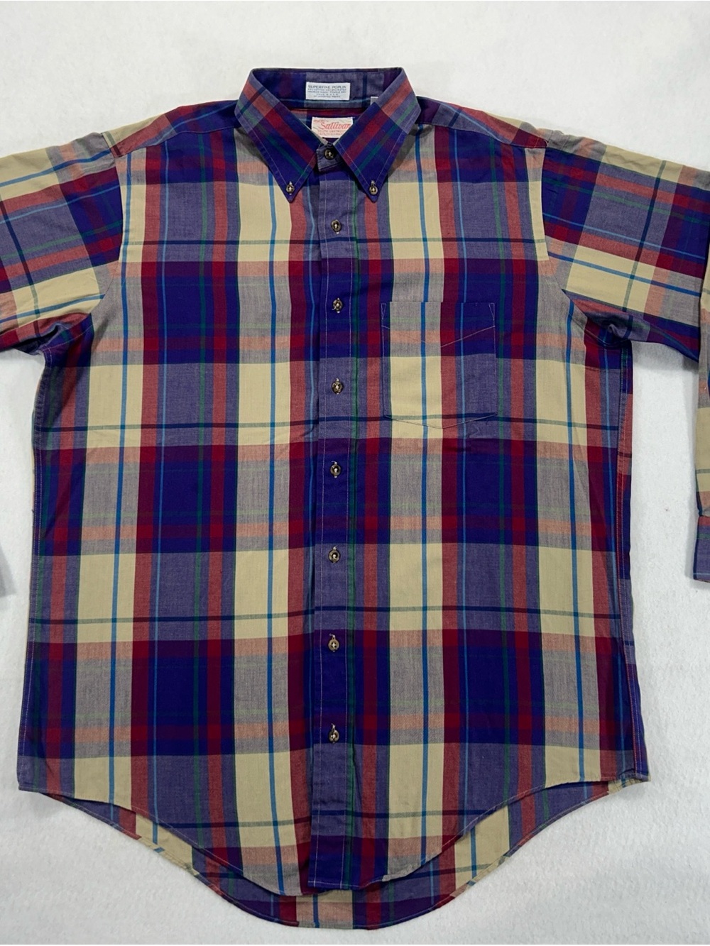 Vintage Marty Sullivan Plaid Button Down Shirt Made in USA L